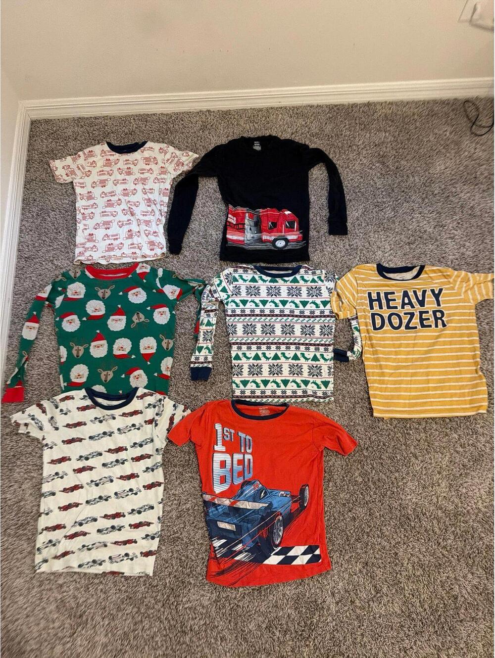 Carter's Boys PJ Tops 12 Size Multi-Designs Lot